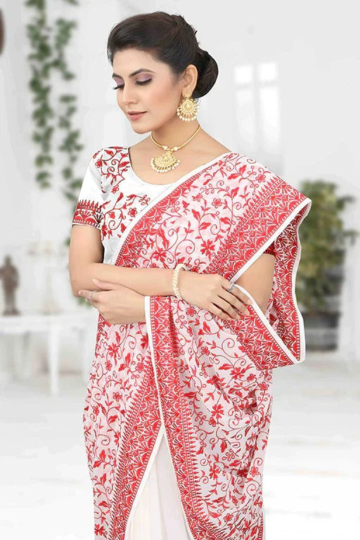 White Colour Georgette Designer Saree SD1090629 A