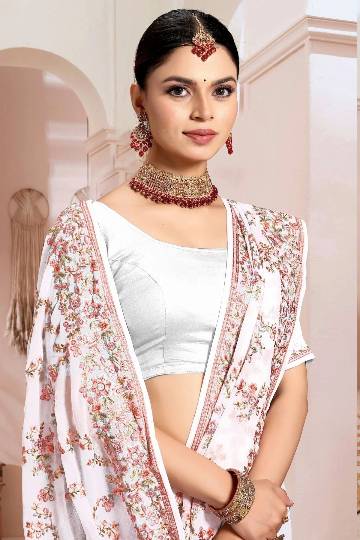 White Colour Georgette Designer Saree SD1091180 A