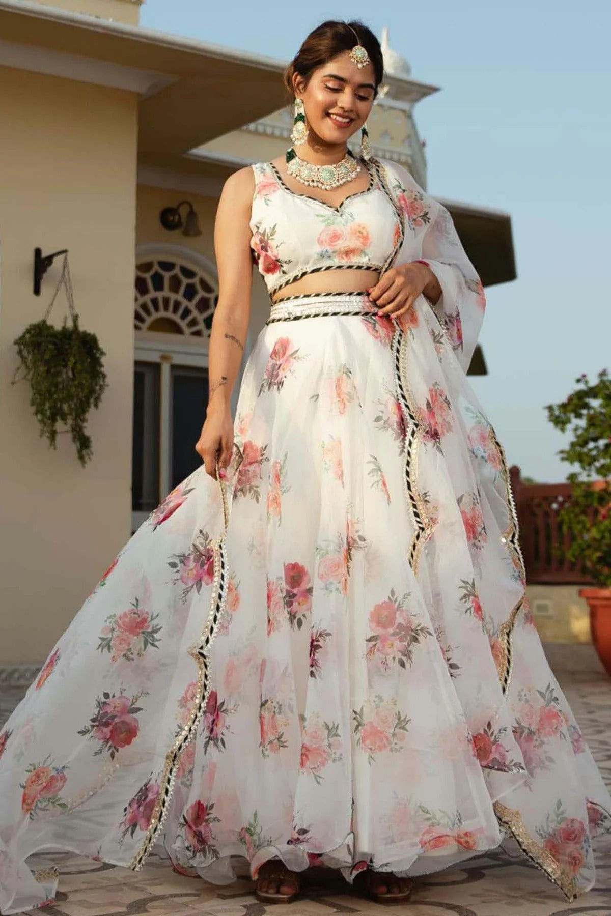 White Colour Organza Lehenga Choli LC1010295 1