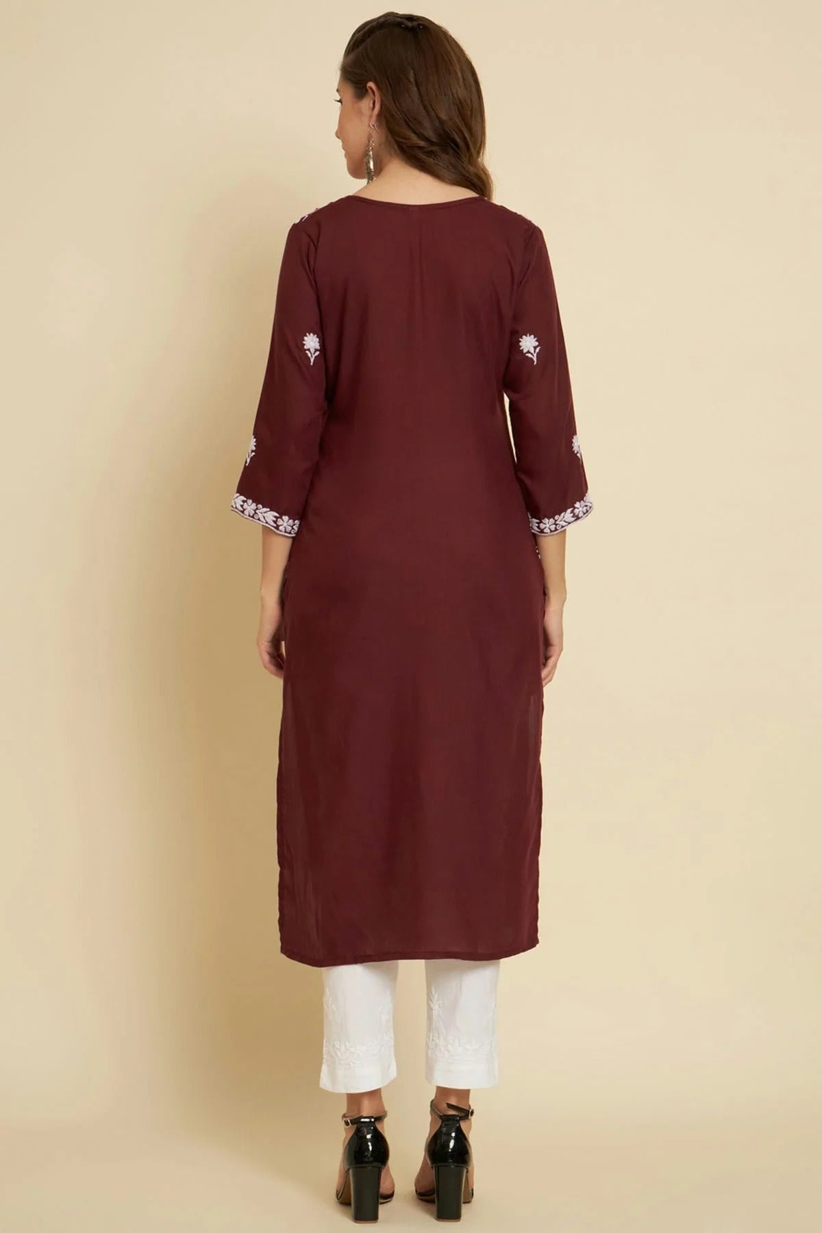 Wine Colour Cotton Slub Kurti KR1111042 A