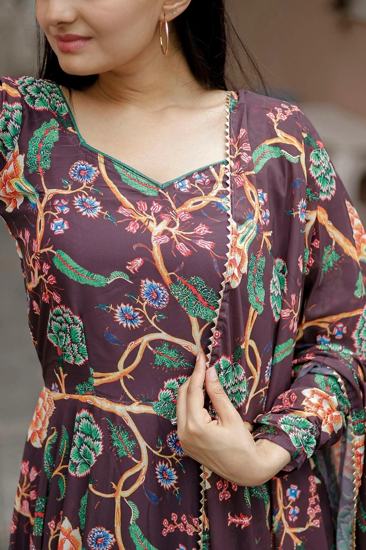 Wine Colour Georgette Stitched Gown GW1112326 B