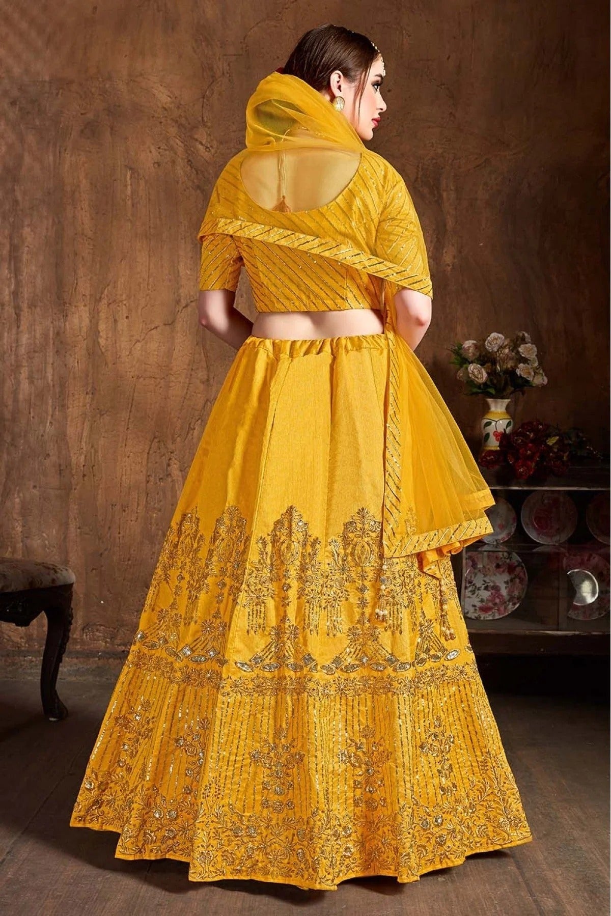 Yellow Colour Art Silk Lehenga Choli LC1010076 C