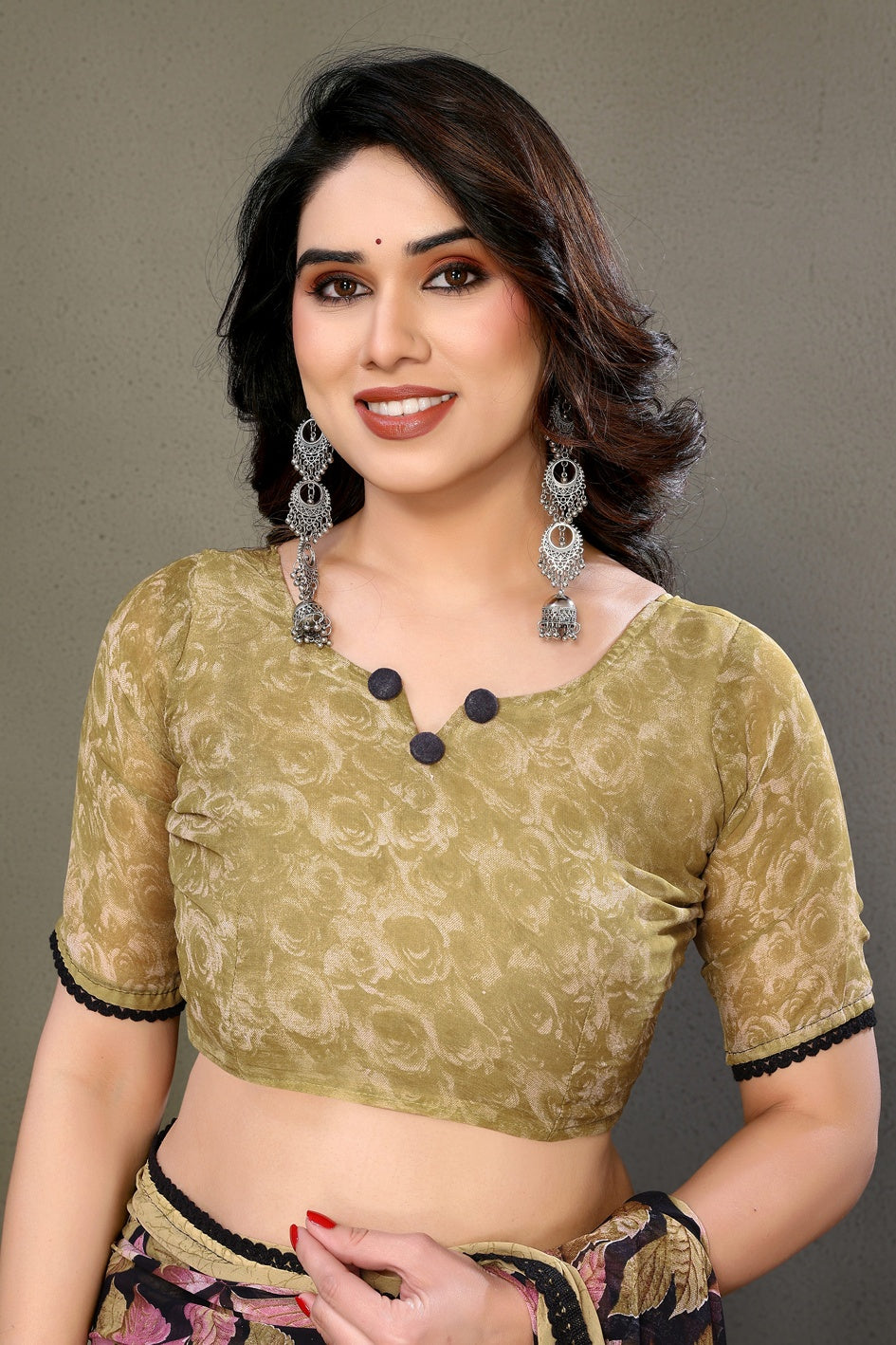 Yellow Colour Chiffon Printed Saree