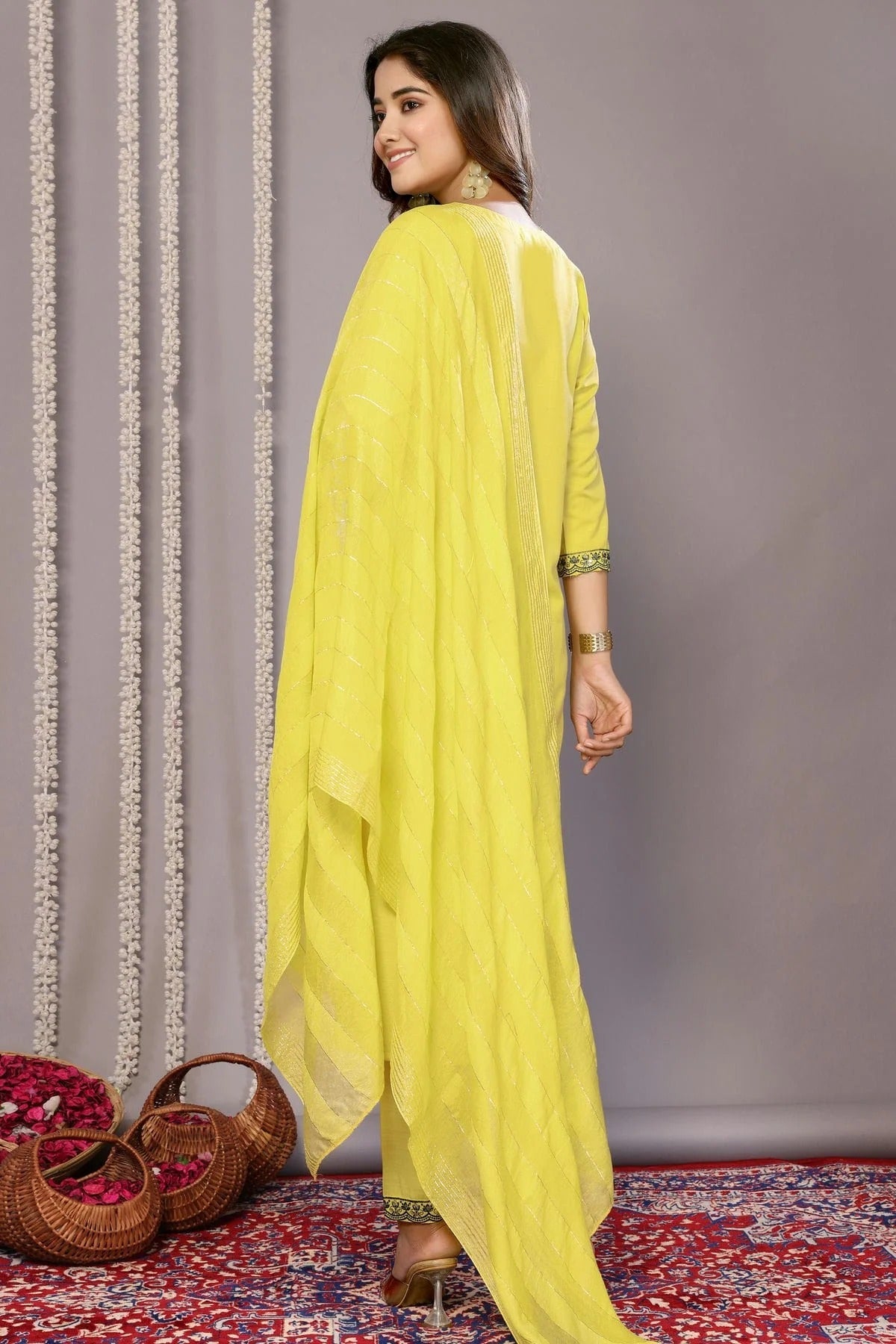 Yellow Colour Cotton Blend Stitched Suit SS1112294 A