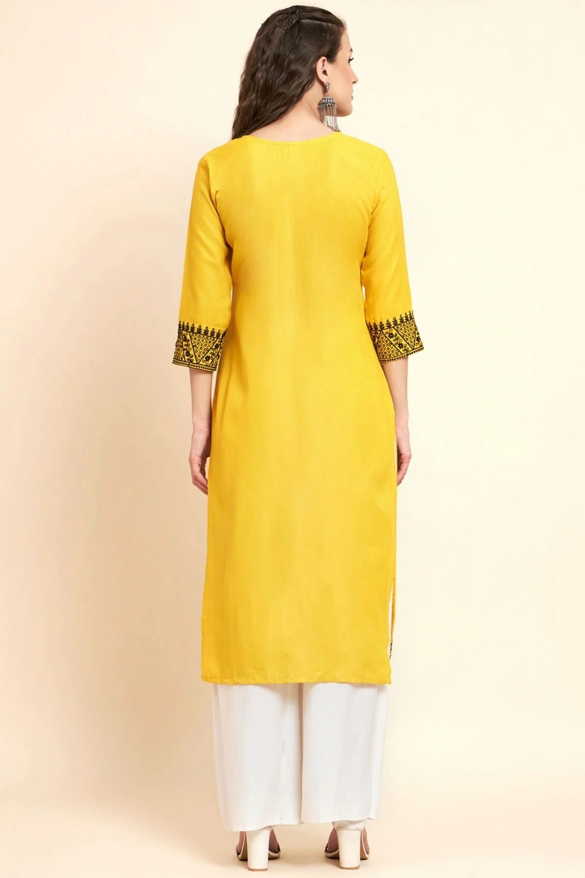 Yellow Colour Cotton Kurti KR1111058 A