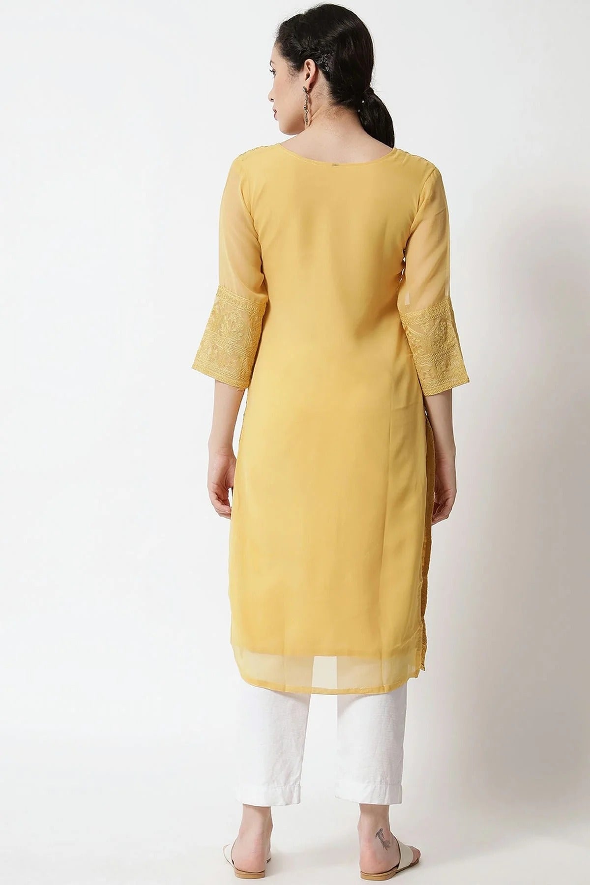Yellow Colour Georgette Kurti KR1111276 A