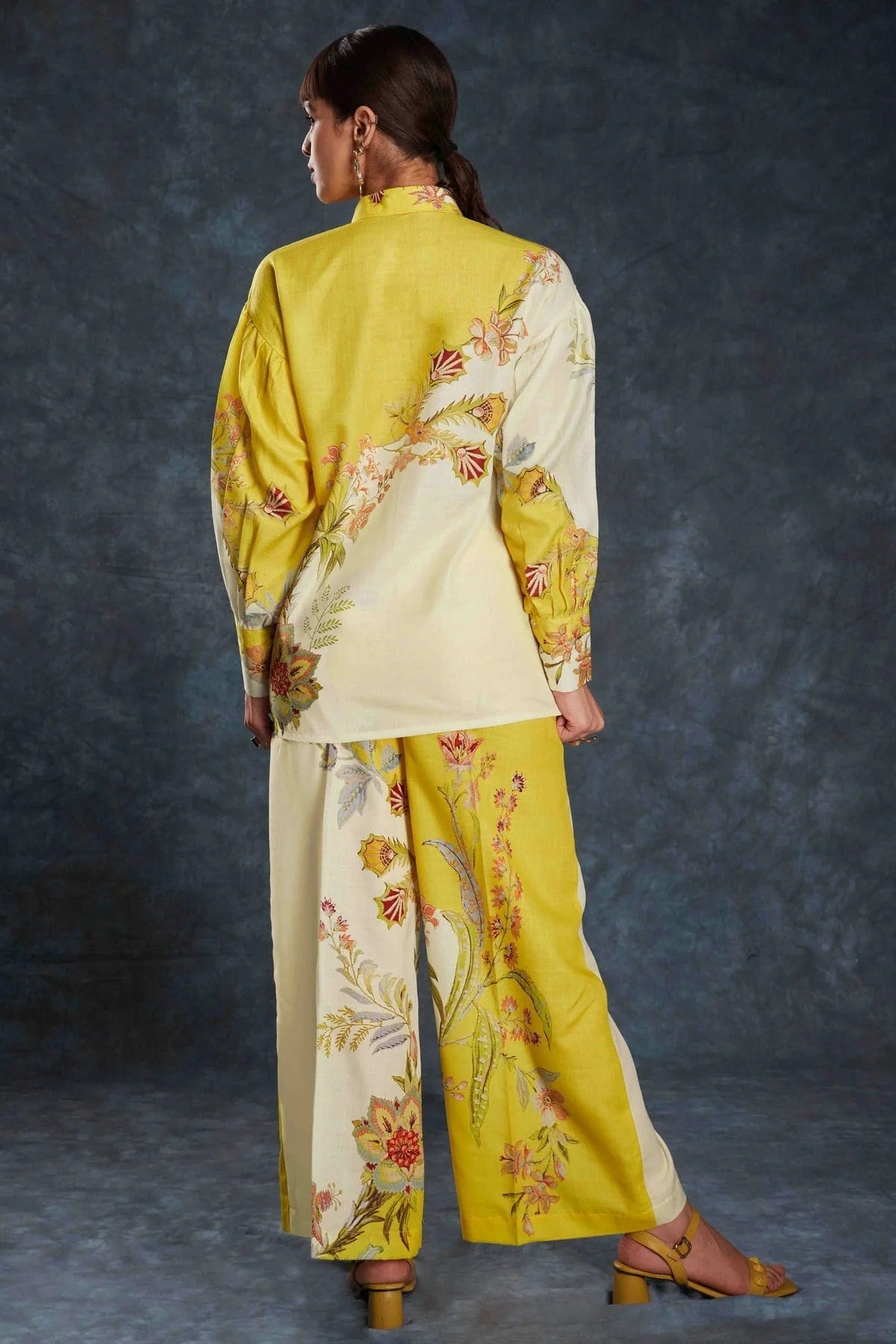 Yellow Colour Linen Co Ord Suit TP1080946 B