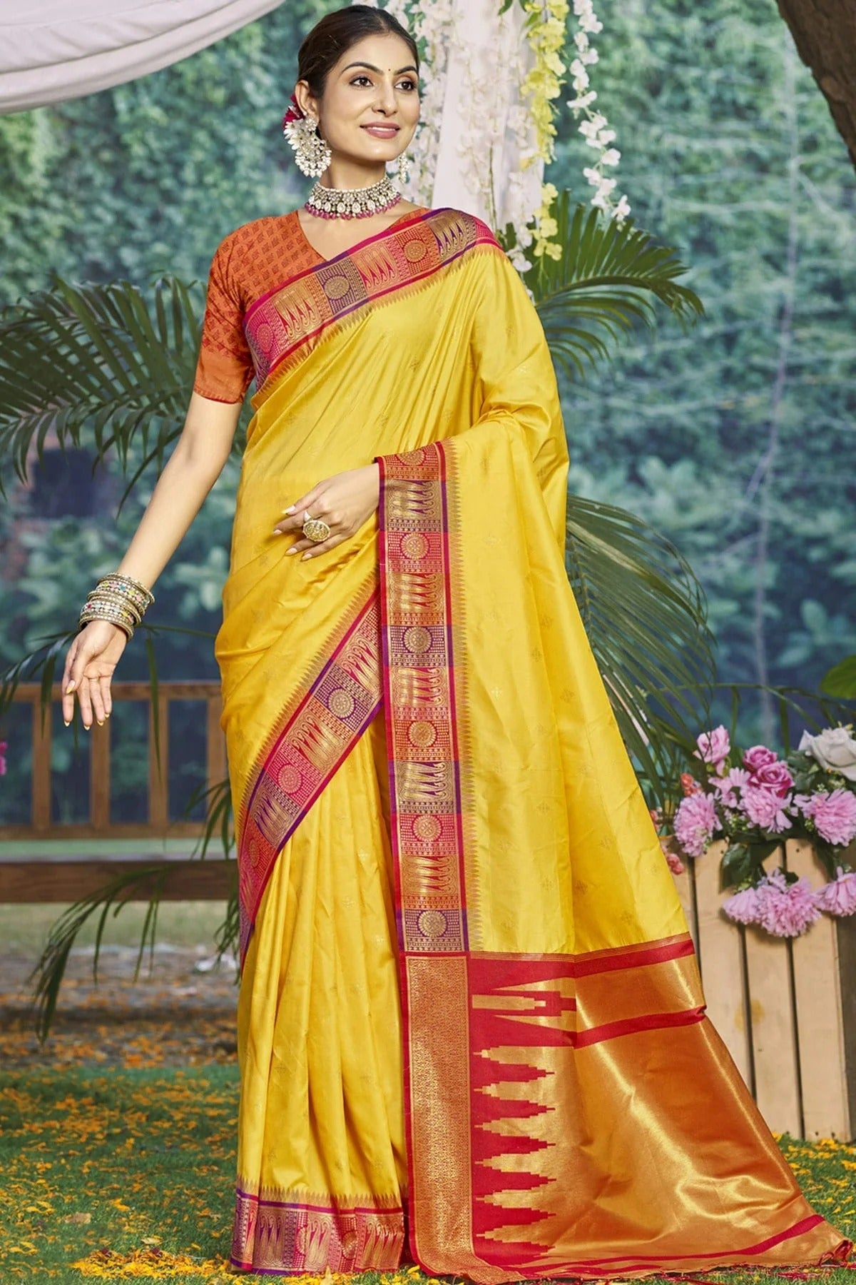 Yellow Colour Silk Woven Work Traditional Saree SD1102793