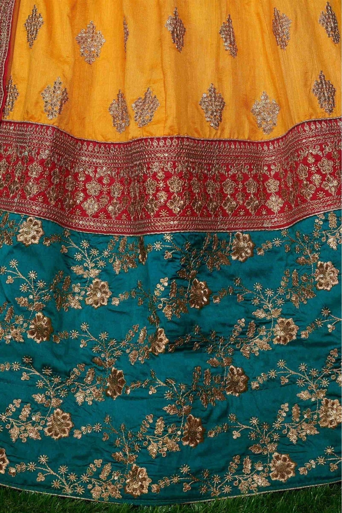 Yellow Colour Taffeta Silk and Banarasi Silk Lehenga Choli LC1010001 C