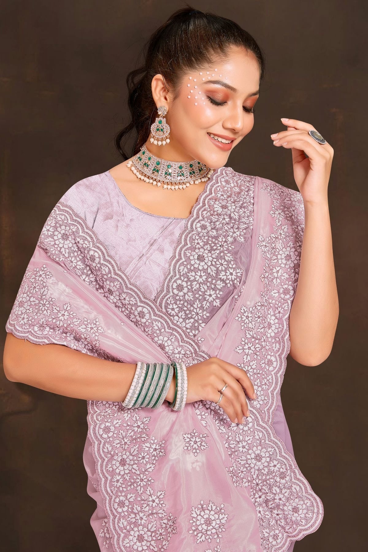 pink colour organza saree sd1090953 A