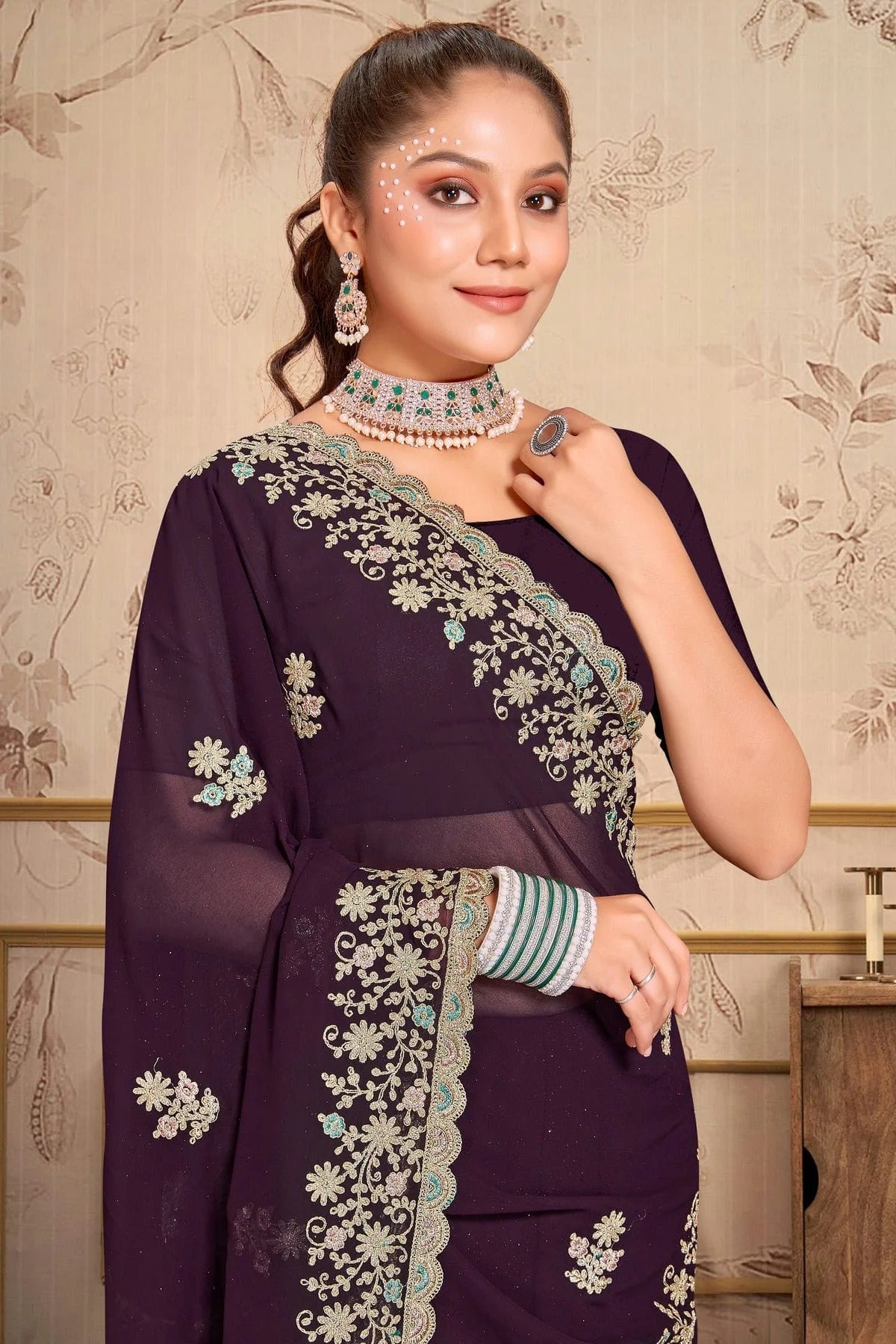 purple colour georgette saree sd1090981 A