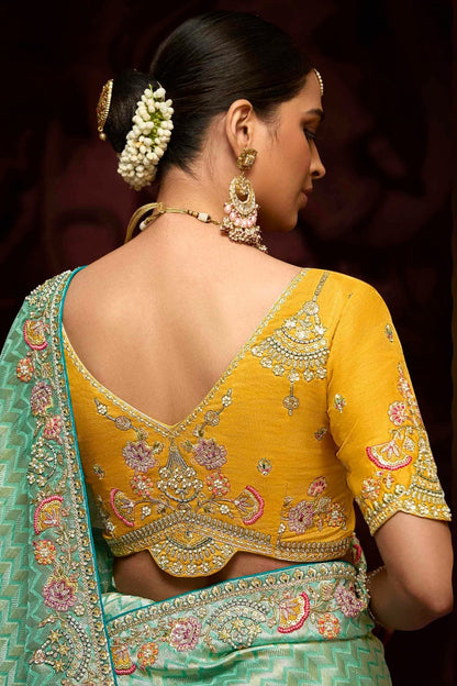 Aqua Blue Colour Banarasi Kanjivram Designer Saree SD1290209 A
