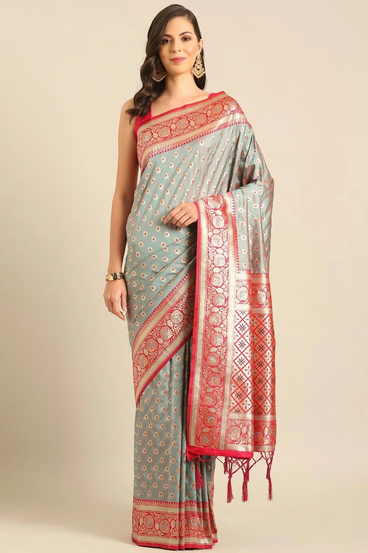 Aqua Blue Colour Banarasi Silk Traditional Saree SD1102479