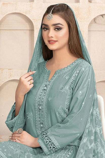 Aqua Blue Colour Semi Stitched Faux Georgette Pakistani Suit SM1140181 A