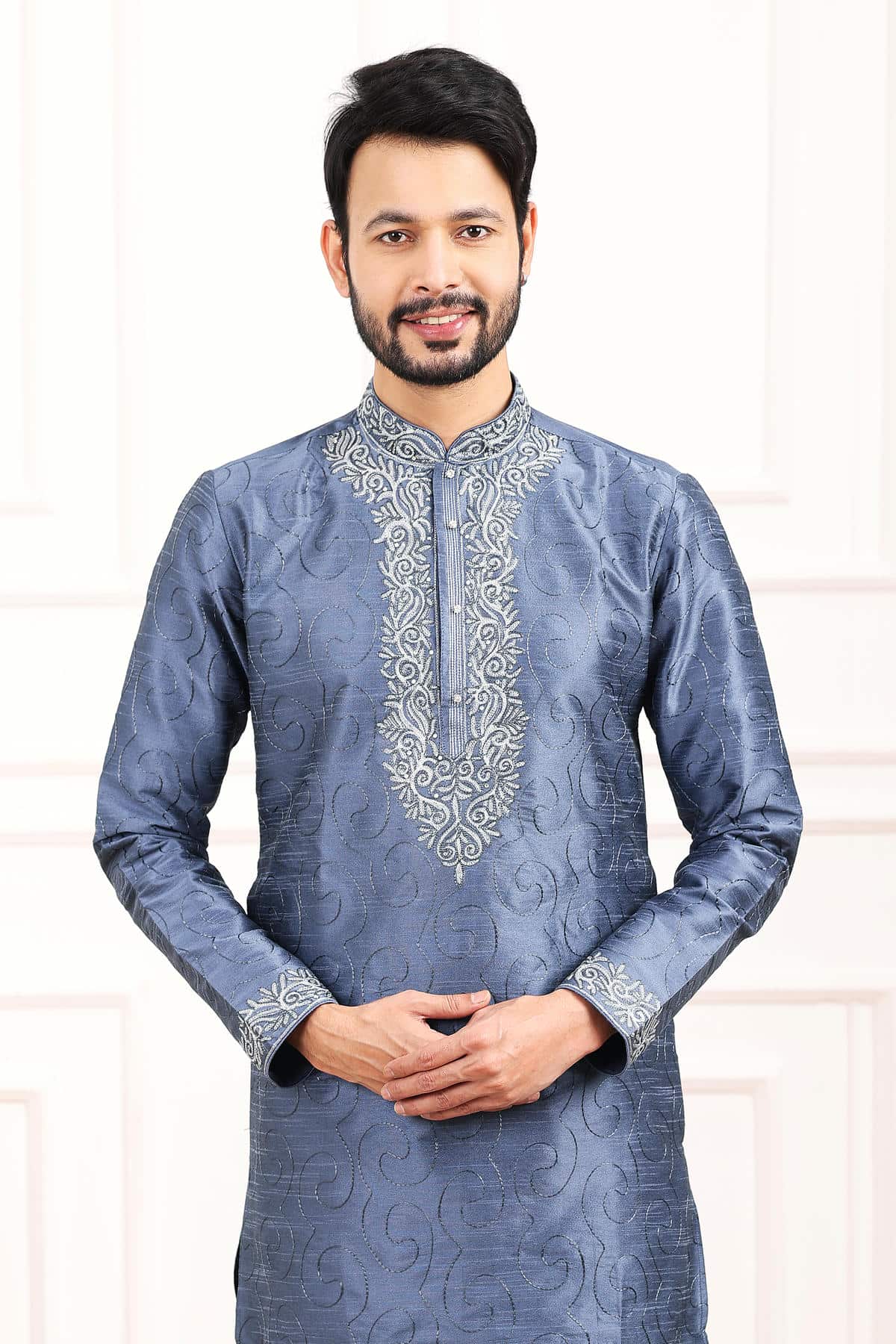 Art Banarasi Silk Kurta Pajama In Blue colour KP1230428 B