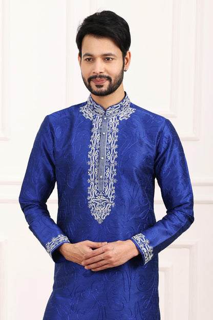Art Banarasi Silk Kurta Pajama In Blue colour KP1230435 B