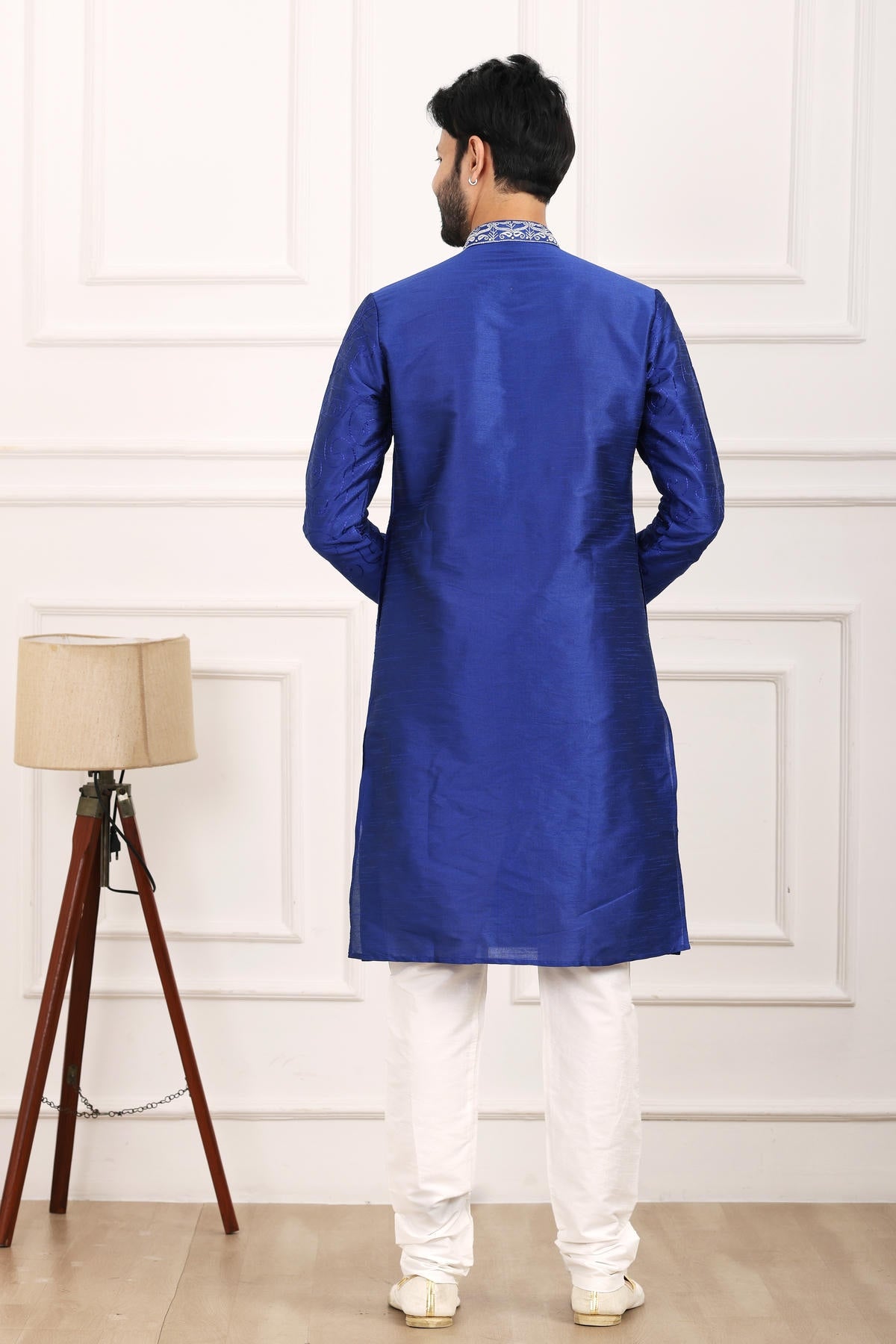 Art Banarasi Silk Kurta Pajama In Blue colour KP1230435 D