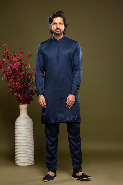 Art Banarasi Silk Kurta Pajama In Blue colour KP1230466 A