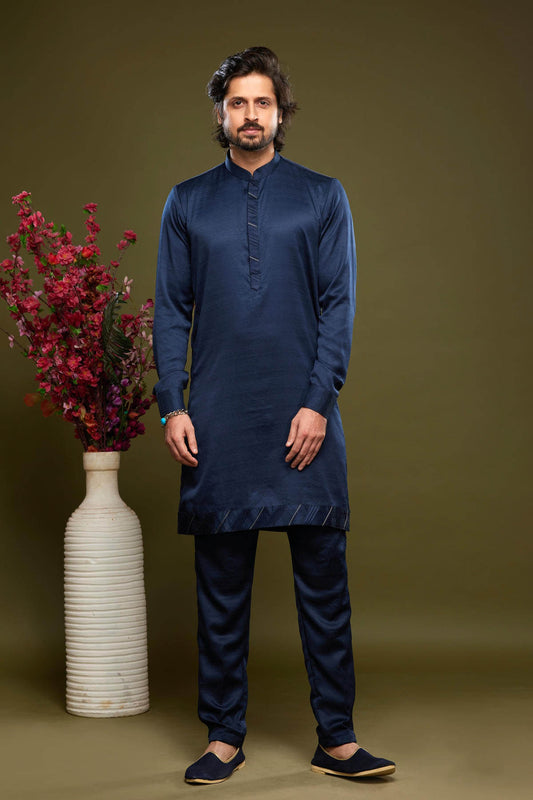 Art Banarasi Silk Kurta Pajama In Blue colour KP1230466 A
