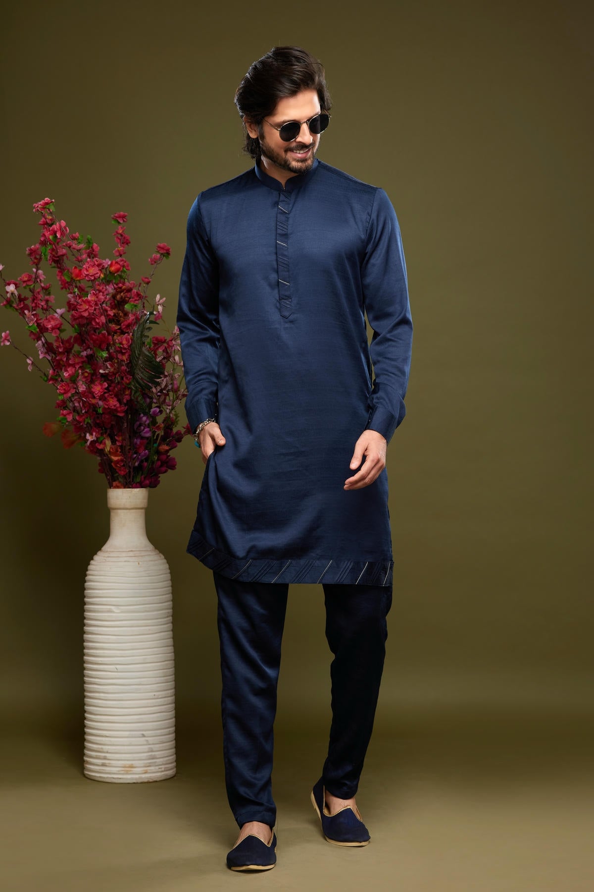Art Banarasi Silk Kurta Pajama In Blue colour KP1230466 B