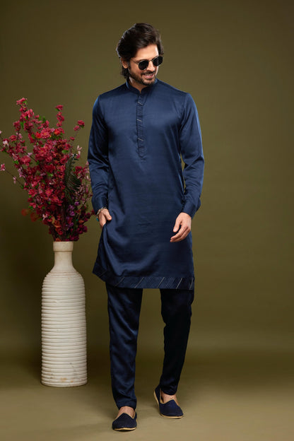 Art Banarasi Silk Kurta Pajama In Blue colour KP1230466 B