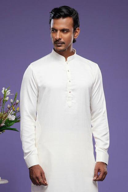 Art Banarasi Silk Kurta Pajama In Cream colour KP1230462 C
