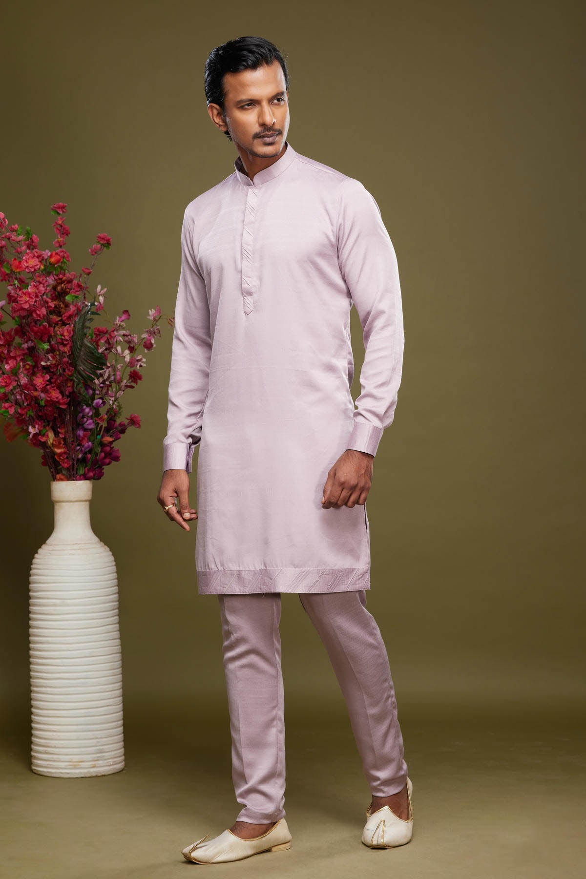 Art Banarasi Silk Kurta Pajama In Light Pink colour KP1230465 A