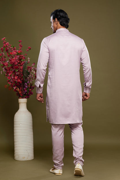Art Banarasi Silk Kurta Pajama In Light Pink colour KP1230465 D