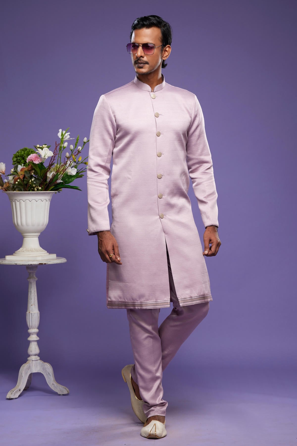 Art Banarasi Silk Kurta Pajama In Onion Pink colour KP1230460 B