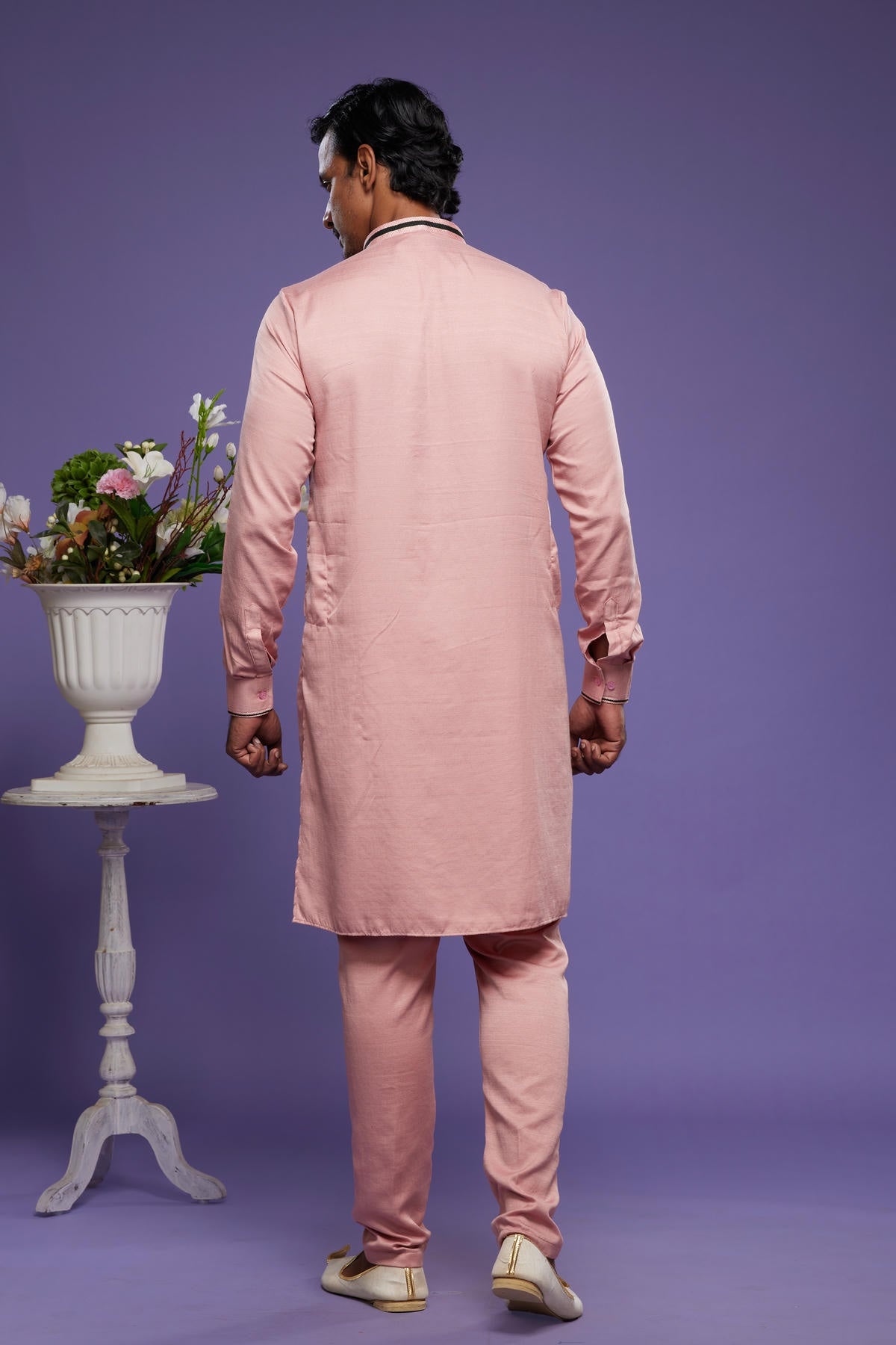 Art Banarasi Silk Kurta Pajama In Pink colour KP1230467 D