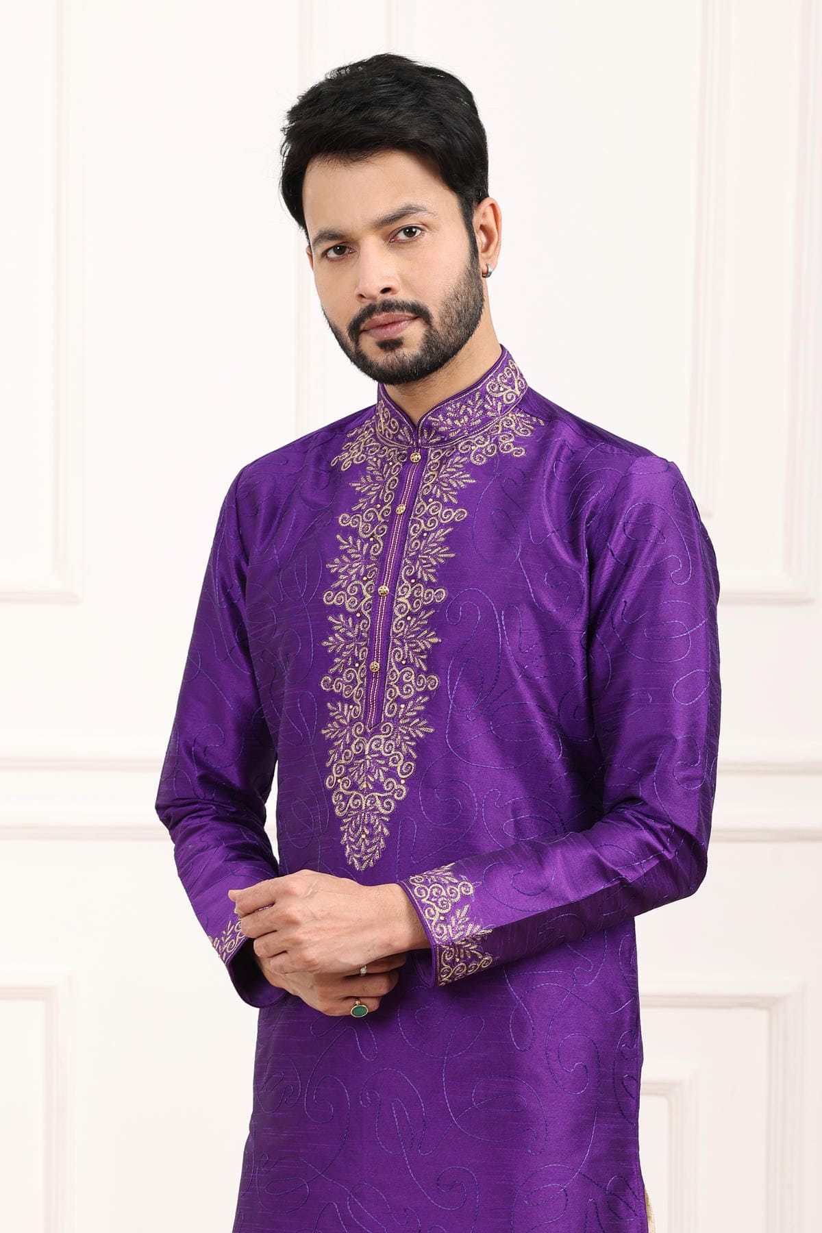 Art Banarasi Silk Kurta Pajama In Purple colour KP1230433 B