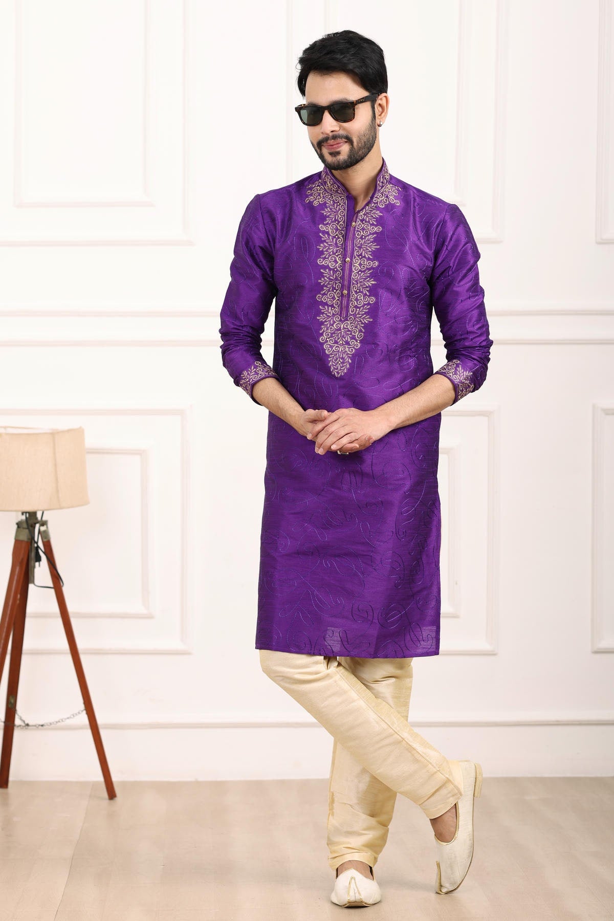 Art Banarasi Silk Kurta Pajama In Purple colour KP1230433 C