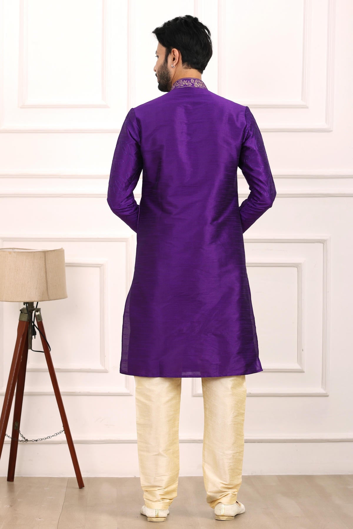 Art Banarasi Silk Kurta Pajama In Purple colour KP1230433 D