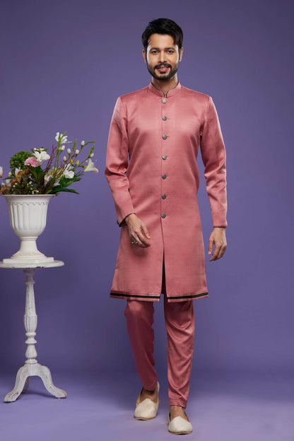 Art Banarasi Silk Kurta Pajama In Rust Red colour KP1230461 A