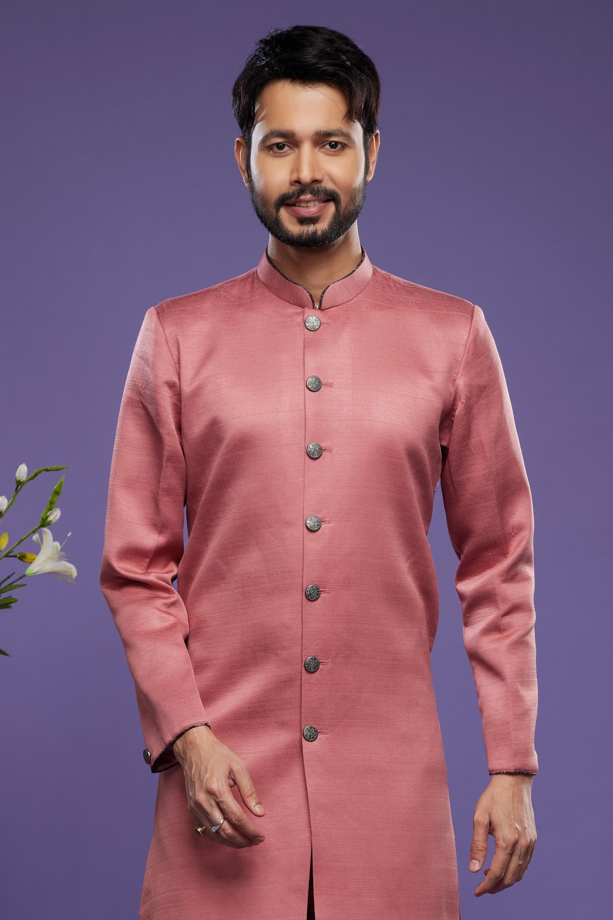 Art Banarasi Silk Kurta Pajama In Rust Red colour KP1230461 C