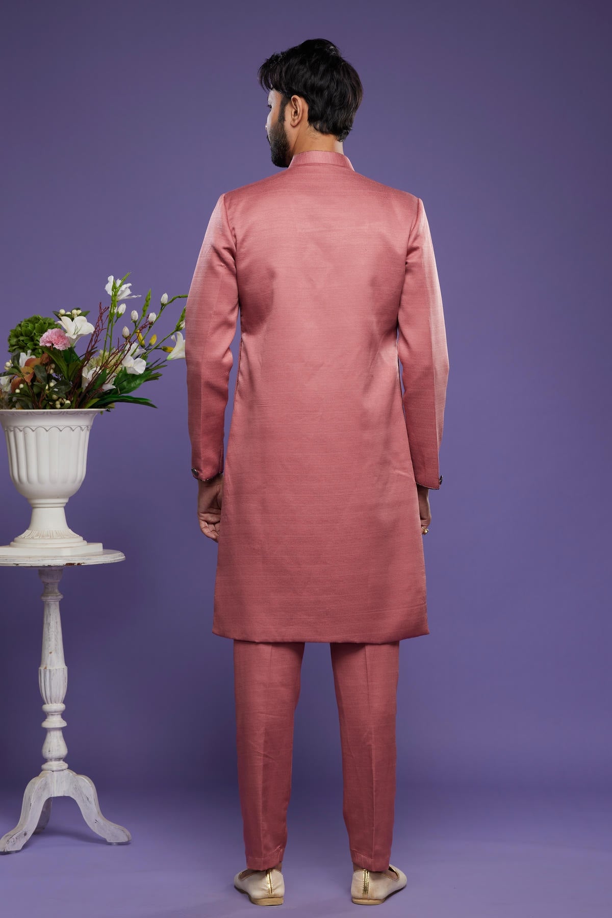 Art Banarasi Silk Kurta Pajama In Rust Red colour KP1230461 D