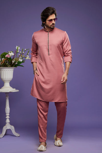 Art Banarasi Silk Kurta Pajama In Rust Red colour KP1230468 B