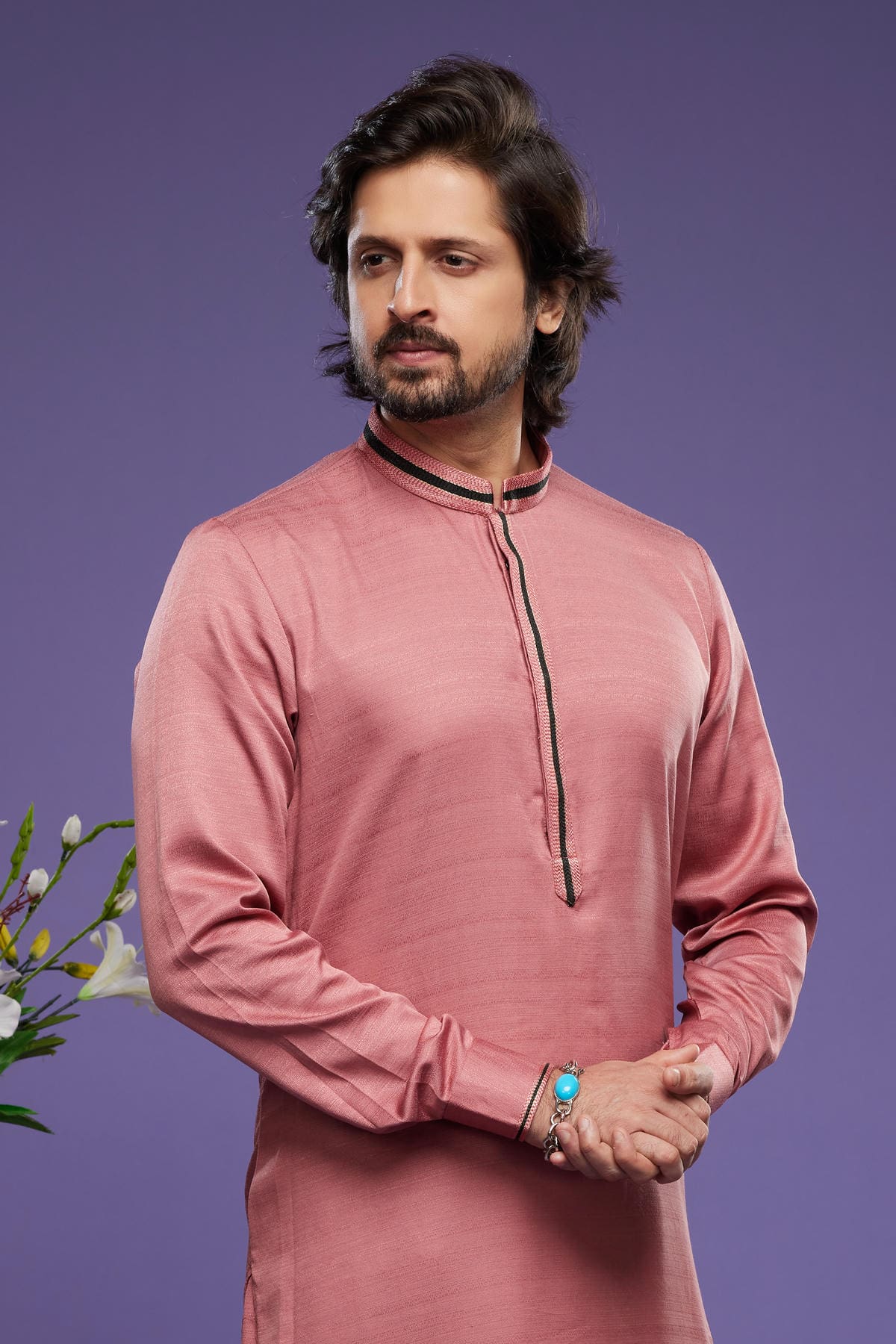 Art Banarasi Silk Kurta Pajama In Rust Red colour KP1230468 C