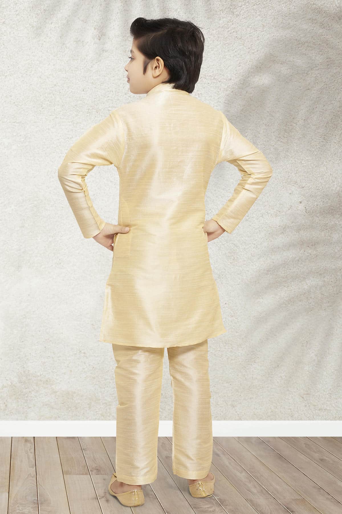 Art Banarasi Silk Solid Gold Colour Kurta Pajama