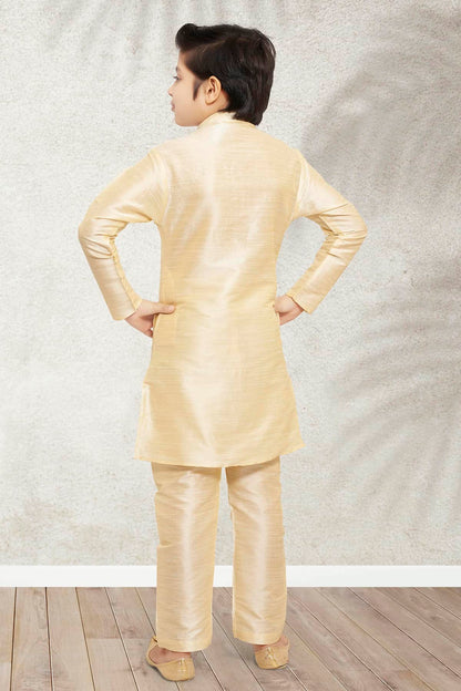 Art Banarasi Silk Solid Gold Colour Kurta Pajama