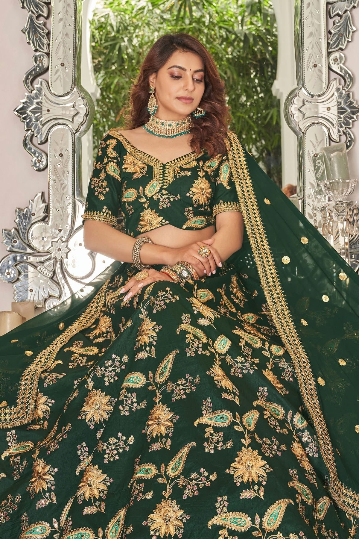 Art Silk Embroidery A Line Lehenga Choli LC1010167 A