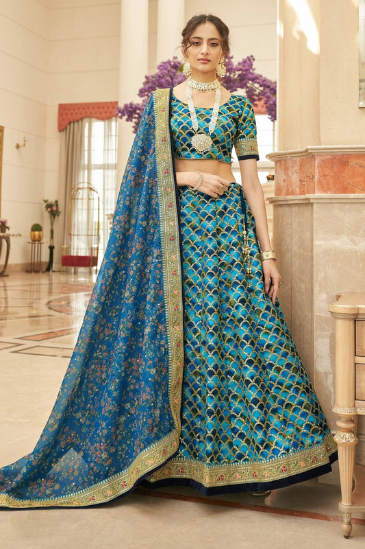 Art Silk Embroidery A Line Lehenga Choli LC1010173