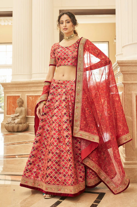 Art Silk Embroidery A Line Lehenga Choli LC1010174