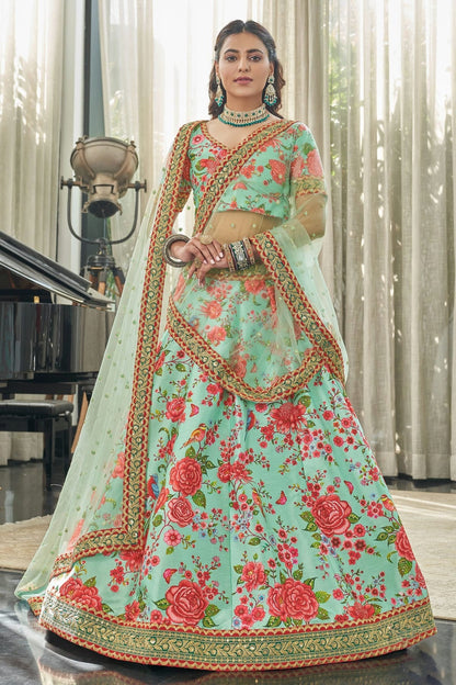 Art Silk Embroidery A Line Lehenga Choli LC1010178