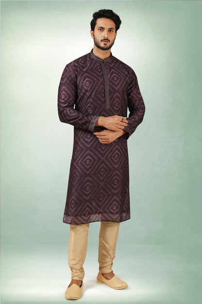Art Silk Kurta Pajama In Beige colour KP1230287 C
