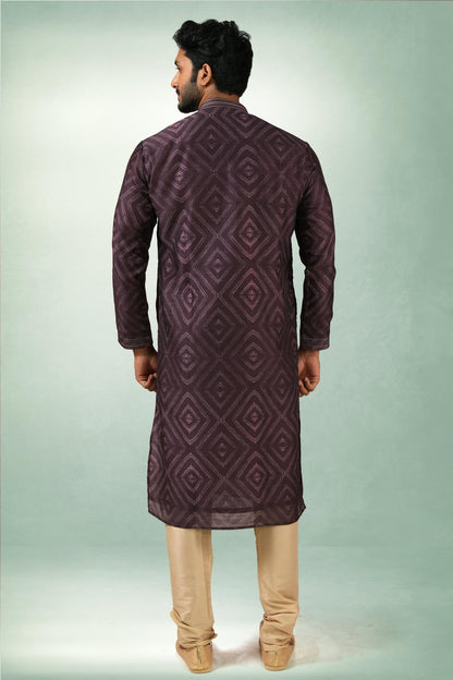 Art Silk Kurta Pajama In Beige colour KP1230287 D