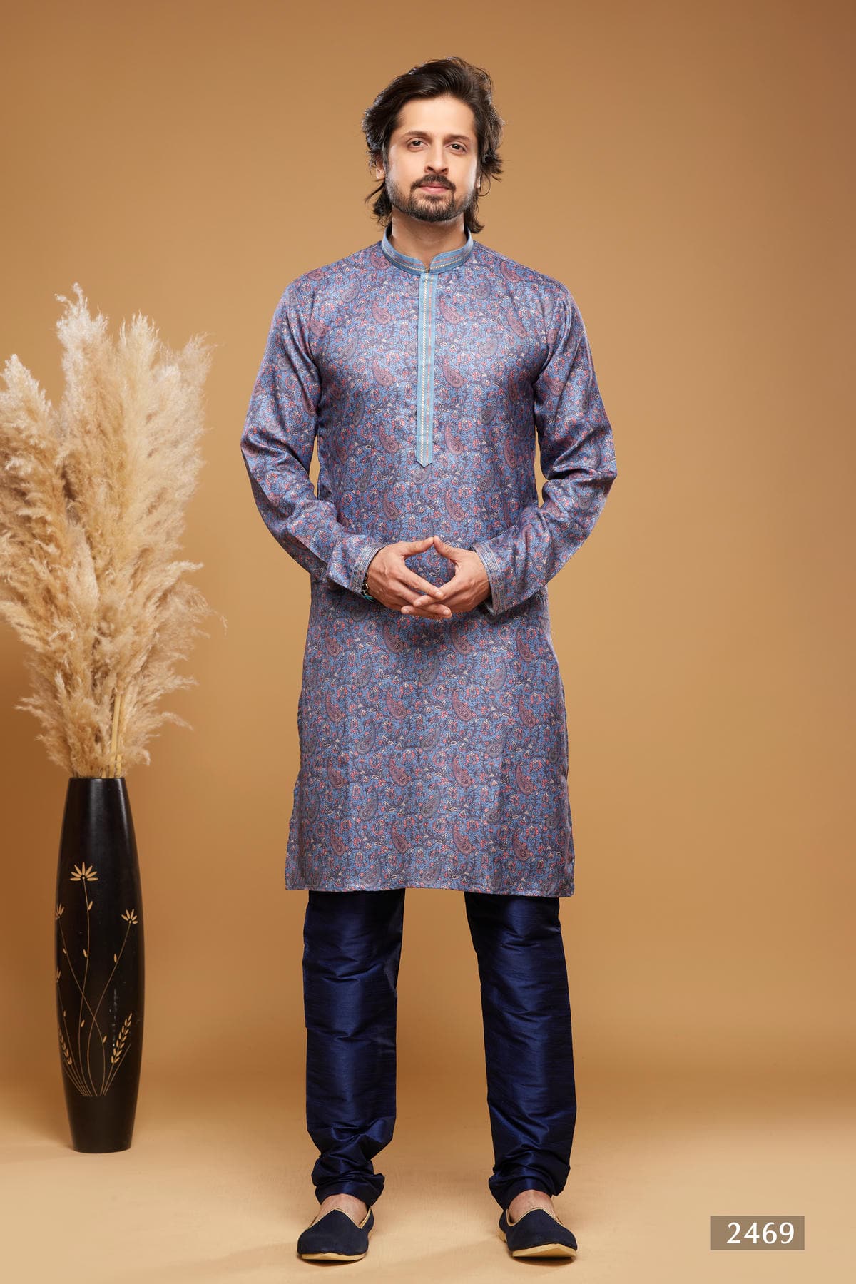 Art Silk Kurta Pajama In Blue colour KP1230445 A