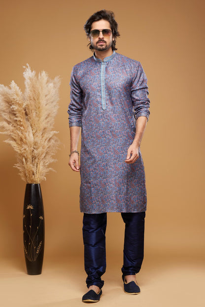 Art Silk Kurta Pajama In Blue colour KP1230445 B