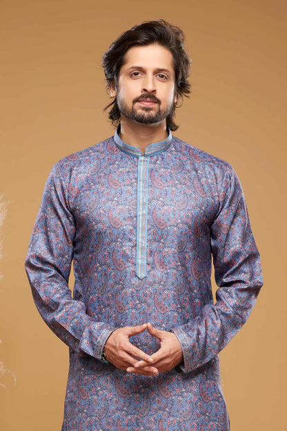 Art Silk Kurta Pajama In Blue colour KP1230445 C