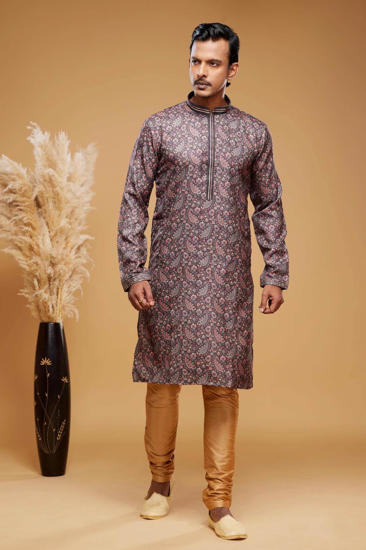 Art Silk Kurta Pajama In Brown colour KP1230446 A
